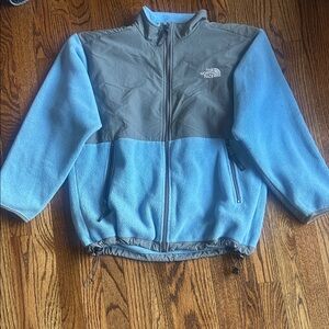 The North Face Light Blue and Gray Fleece Jacket